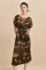 Sold Out - Available Made in Other Silks, Reversible Summer Dress w/ Handcrafted Wrap Belt, 100% Mulberry Silk Naturally Dyed, Custom Size