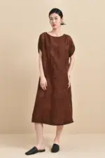 Sold Out - Available Made in Other Silks, Reversible Summer Dress w/ Handcrafted Wrap Belt, 100% Mulberry Silk Naturally Dyed, Custom Size - Image 2