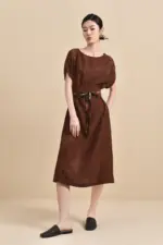 Sold Out - Available Made in Other Silks, Reversible Summer Dress w/ Handcrafted Wrap Belt, 100% Mulberry Silk Naturally Dyed, Custom Size - Image 3
