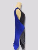 Vintage Issey miyake pleated apron dress designer preppy casual two tone dress womenswear black and blue Small-Medium - Image 3
